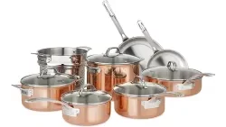 Viking Culinary Stainless Steel 13-Piece Copper Finish Cookware Setimg